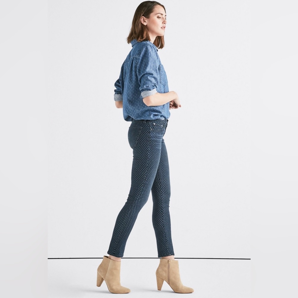 Lucky Brand Lolita Mid Rise Skinny Polka Dot Jean